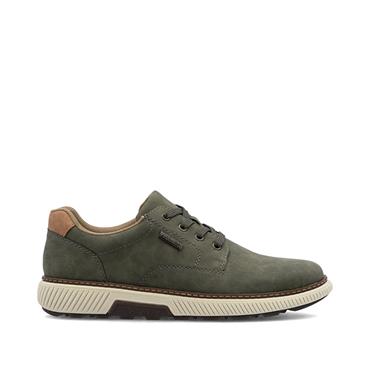 Rieker Plain Toe Laced Casual Shoe - Olive
